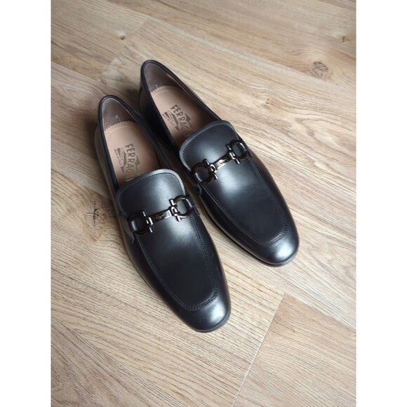 Salvatore Ferragamo Square Toe Gancini Bit Leather Loafer Dress Shoes Mens 7 E main image 12